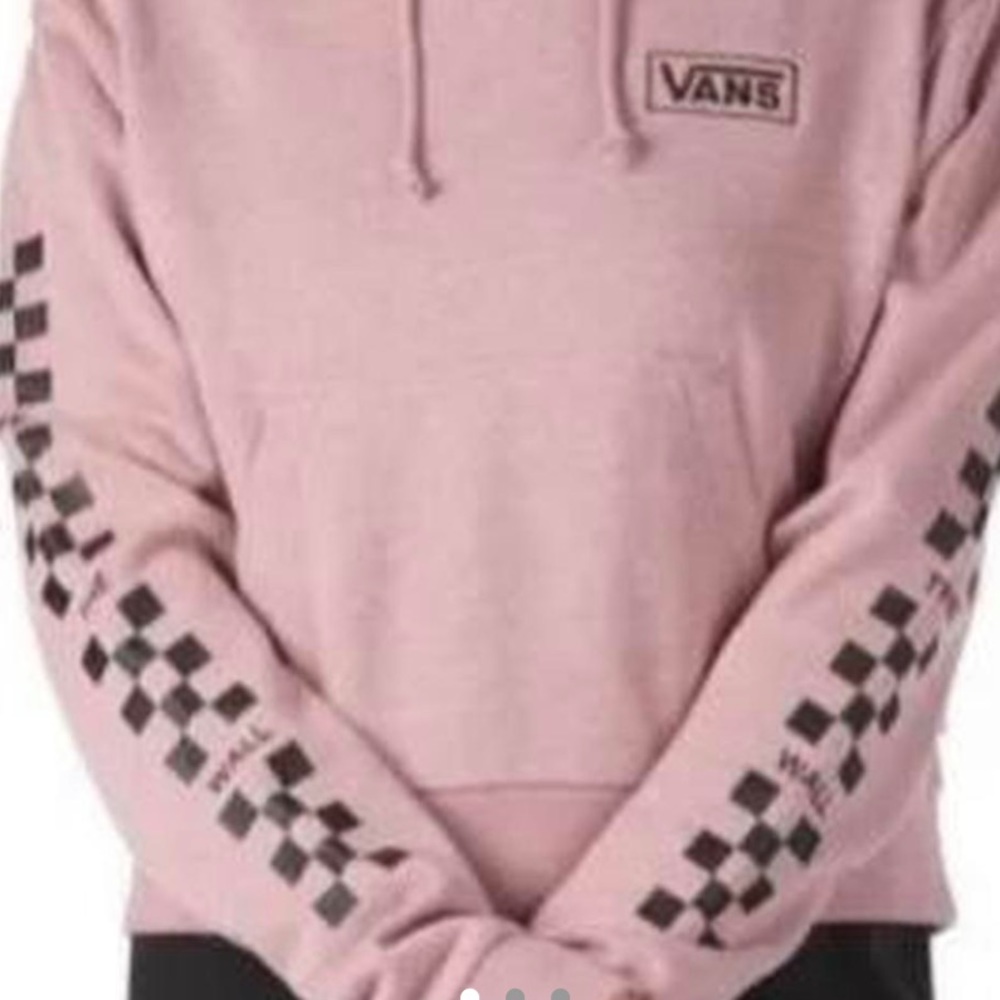 Vans pink and black cropped hoodie